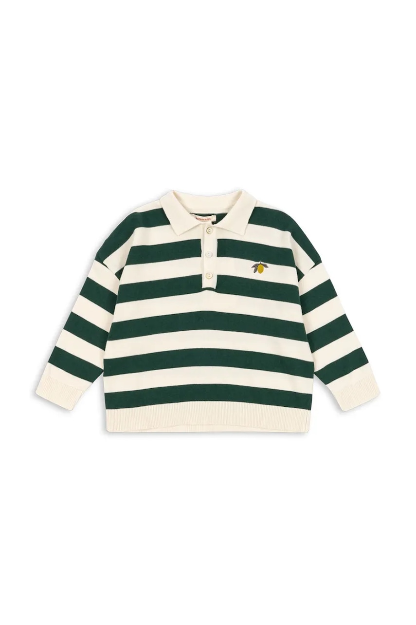 Dětské bavlněné tričko s dlouhým rukávem Konges Sløjd MANIS KNIT POLO