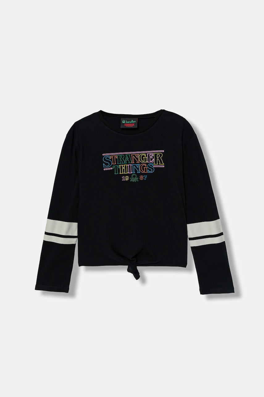 Dětské bavlněné tričko s dlouhým rukávem United Colors of Benetton