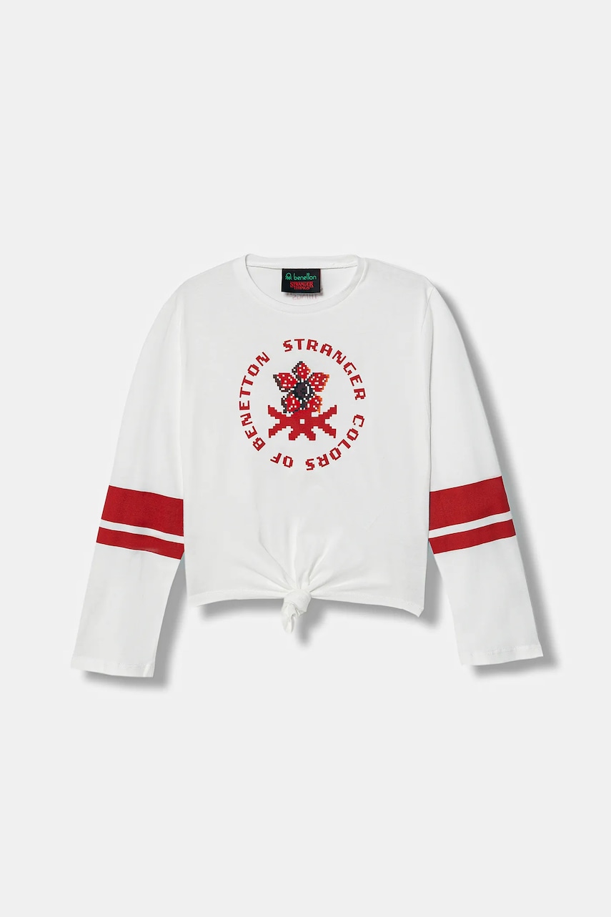 Dětské bavlněné tričko s dlouhým rukávem United Colors of Benetton