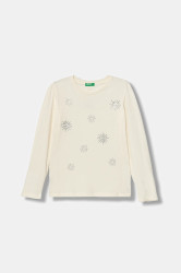 Dětské bavlněné tričko s dlouhým rukávem United Colors of Benetton