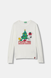 Dětské bavlněné tričko s dlouhým rukávem United Colors of Benetton