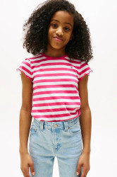 Dětské bavlněné tričko Tommy Hilfiger růžová barva, KG0KG08744