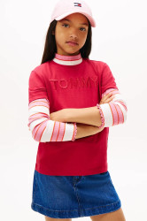 Dětské bavlněné tričko Tommy Hilfiger růžová barva, KG0KG08899