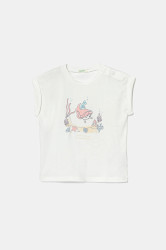 Dětské bavlněné tričko United Colors of Benetton bílá barva, 3I1XA106A