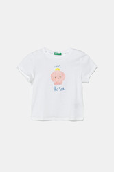 Dětské bavlněné tričko United Colors of Benetton bílá barva, 3I1XG10JJ