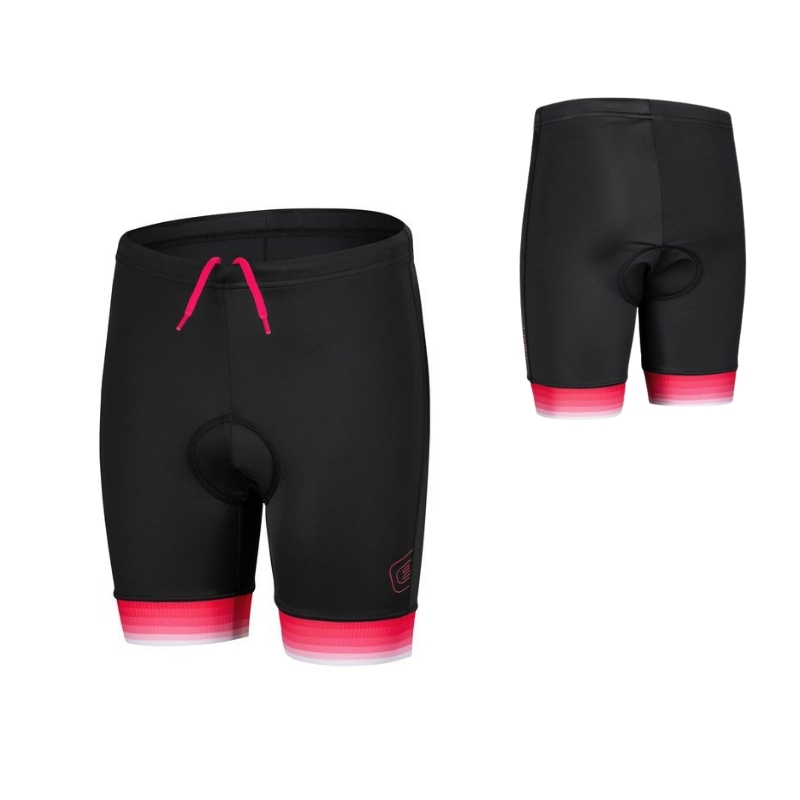 Dětské cyklo kalhoty Etape Junior 2.0 černá/růžová 140/146