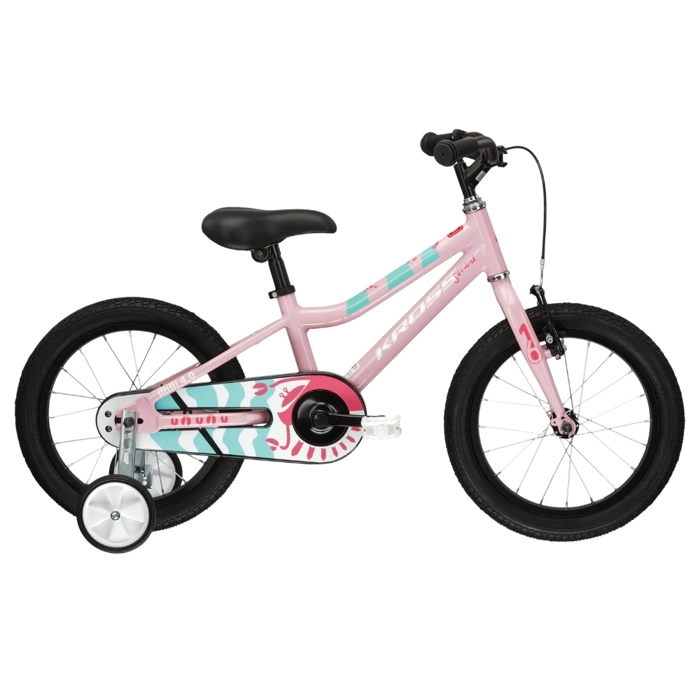 Dětské kolo Kross Mini 4.0 16" - model 2025 9" (90-130 cm) růžová / seledynová / růžová / lesk