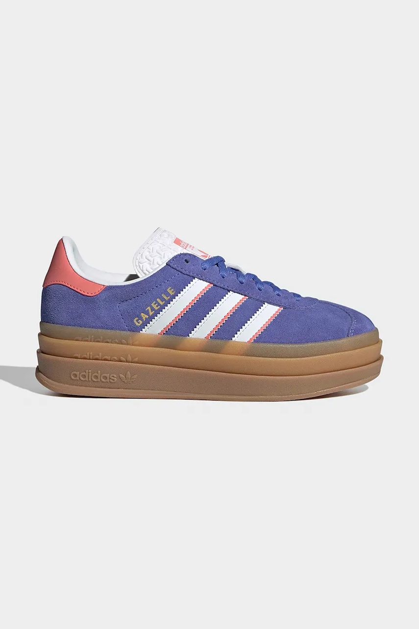 Dětské kožené tenisky adidas Originals GAZELLE BOLD fialová barva, IH6454