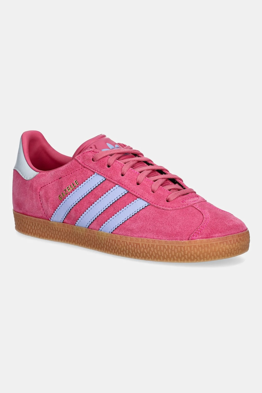 Dětské kožené tenisky adidas Originals GAZELLE růžová barva, JR5941