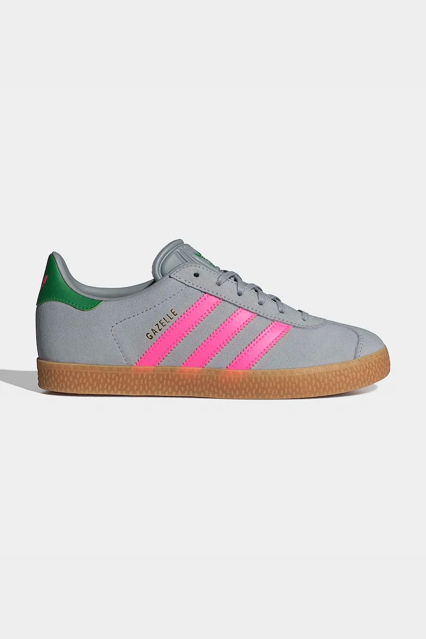 Dětské kožené tenisky adidas Originals GAZELLE šedá barva, IH6467
