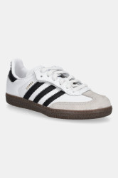 Dětské kožené tenisky adidas Originals SAMBA OG bílá barva, JQ6391