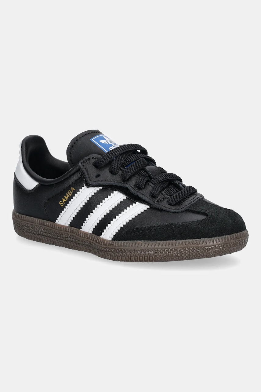 Dětské kožené tenisky adidas Originals SAMBA OG černá barva, JQ6390