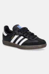 Dětské kožené tenisky adidas Originals SAMBA OG černá barva, JQ6390