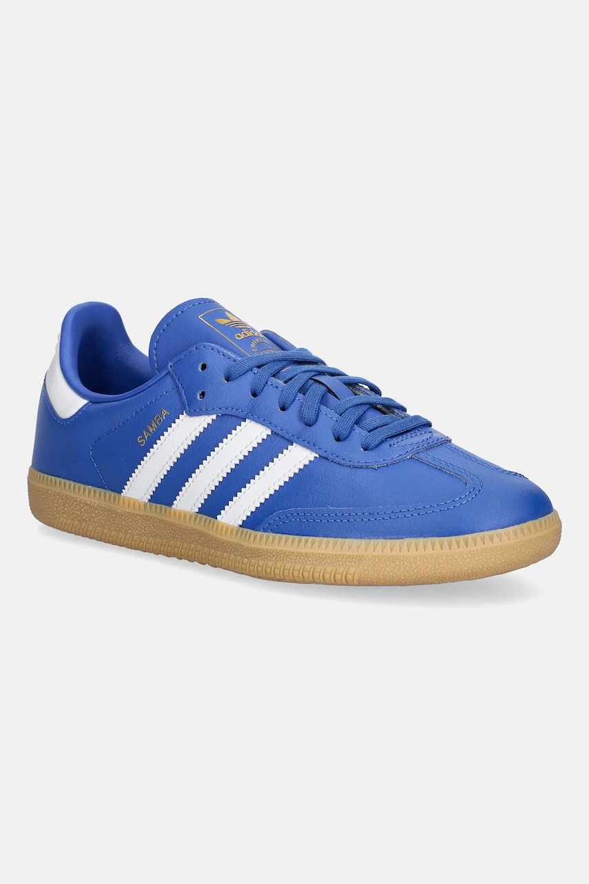 Dětské kožené tenisky adidas Originals SAMBA OG modrá barva, JQ2854