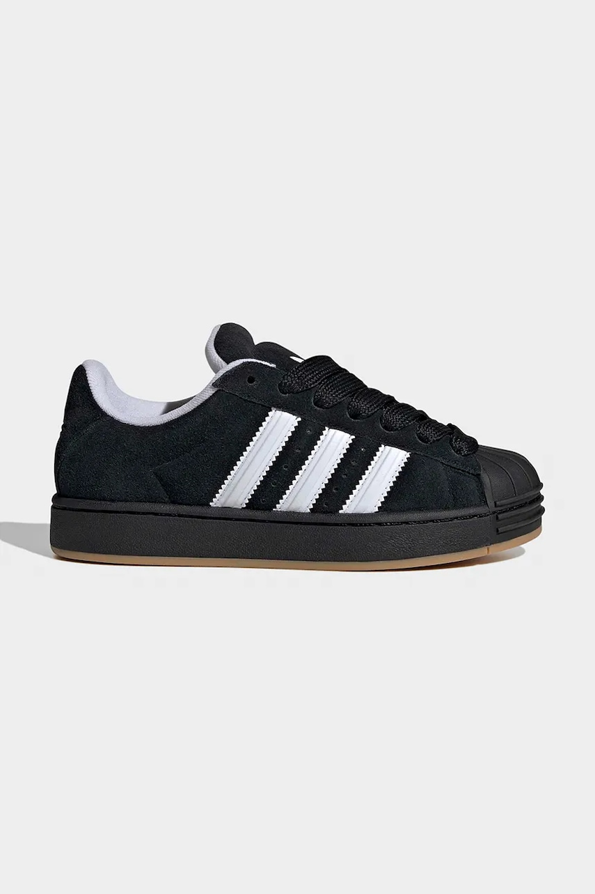 Dětské kožené tenisky adidas Originals SUPERSTAR ST černá barva, KJ1192