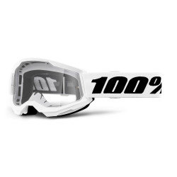 Dětské motokrosové brýle 100% Strata 2 Youth bílá, čiré plexi