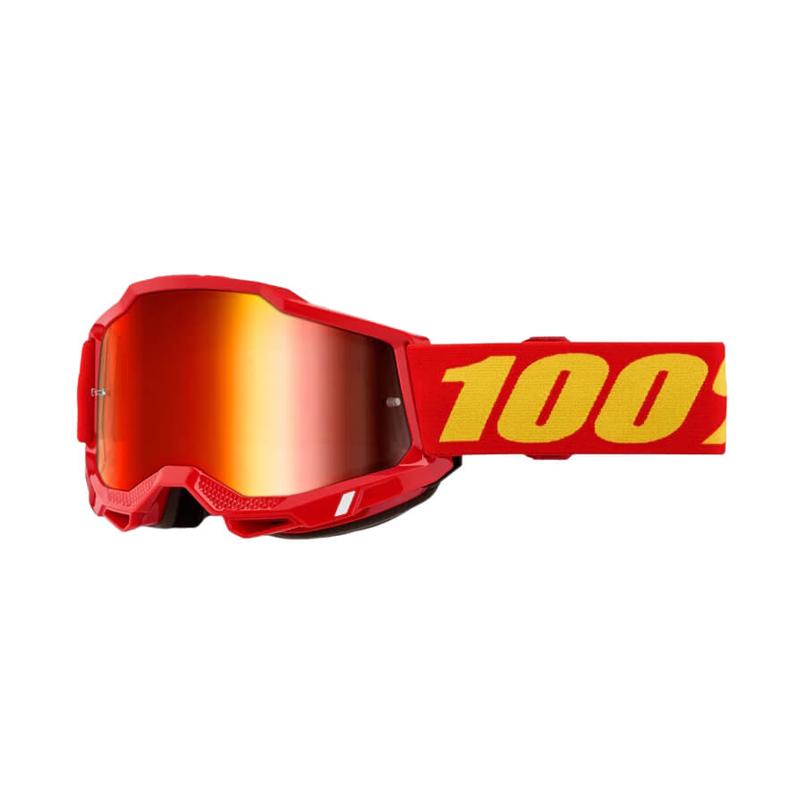 Dětské motokrosové brýle 100% Accuri 2 Junior Mirror červená, červené plexi