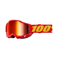 Dětské motokrosové brýle 100% Accuri 2 Junior Mirror červená, červené plexi