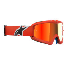 Dětské motokrosové brýle Alpinestars Vision Mirror Youth Corp oranžová, zrcadlové červené plexi
