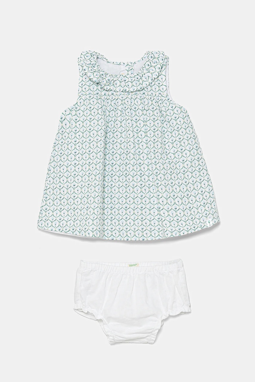 Dětské plátěné šaty United Colors of Benetton modrá barva, mini, 4Q1NAV00O