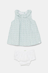 Dětské plátěné šaty United Colors of Benetton modrá barva, mini, 4Q1NAV00O