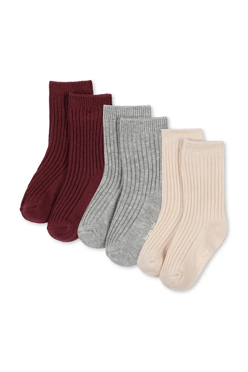 Dětské ponožky s bavlnou Konges Sløjd 3 PACK RIB SOCKS