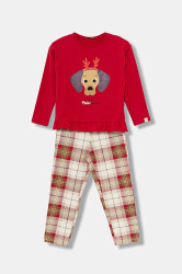 Dětské pyžamo United Colors of Benetton červená barva, s potiskem, 3DKE0P07Z