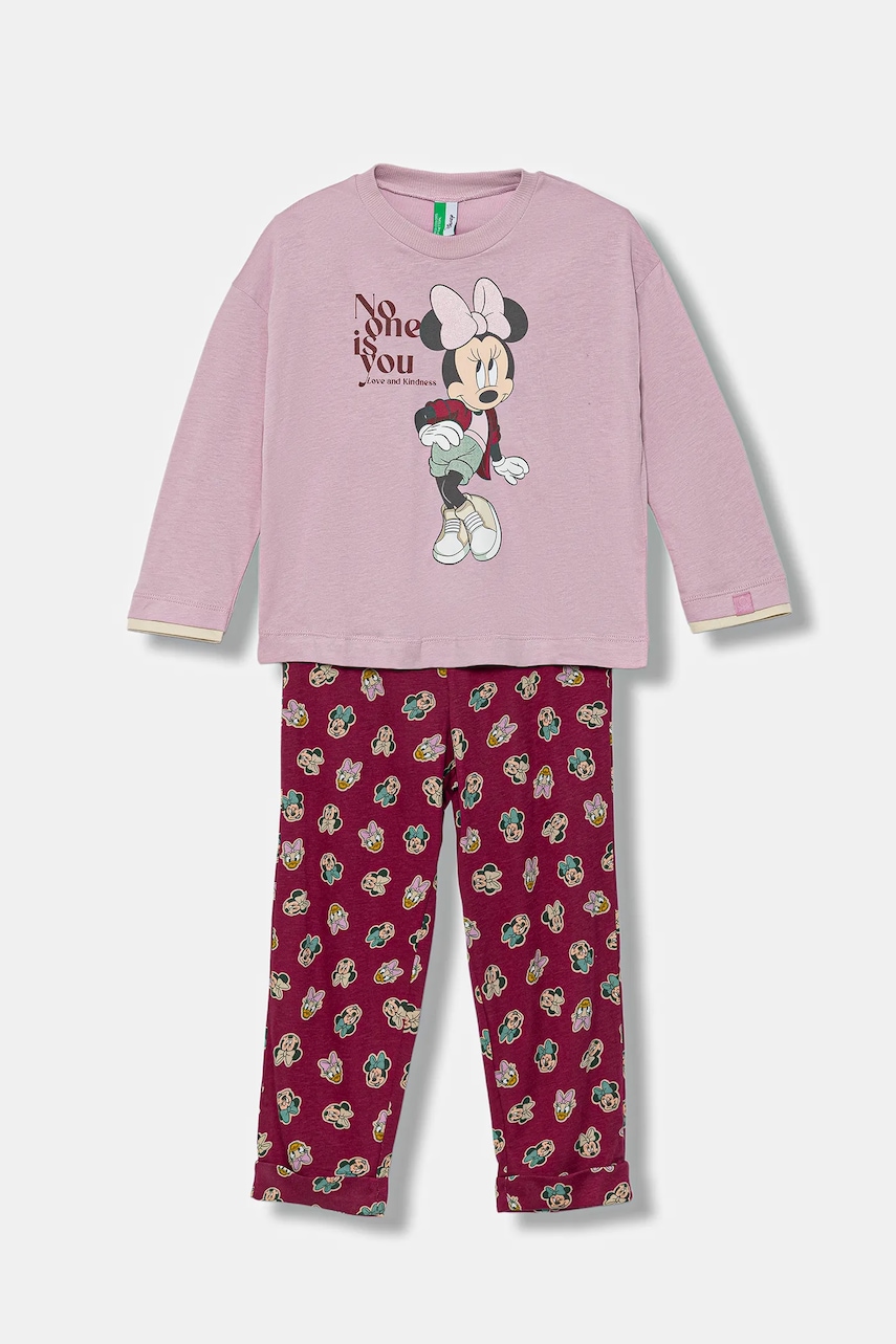 Dětské pyžamo United Colors of Benetton růžová barva, 3Y5E0P09A