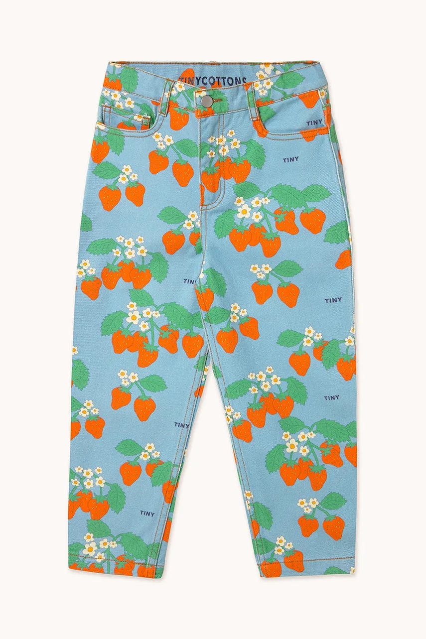Dětské rifle Tinycottons STRAWBERRIES STRAIGHT JEANS
