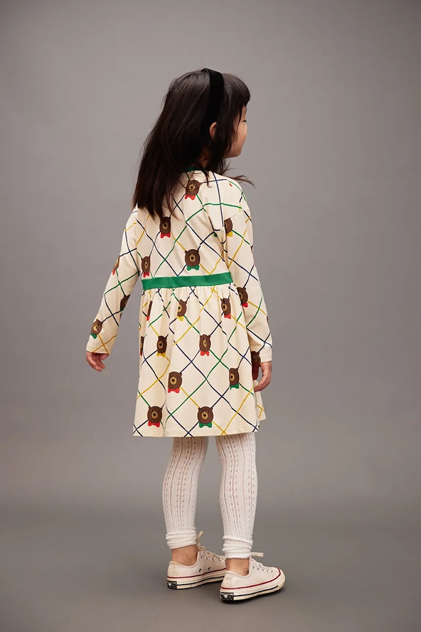 Dětské šaty s bavlnou Mini Rodini Bear béžová barva, mini, 25750127