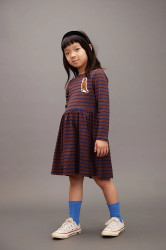 Dětské šaty s bavlnou Mini Rodini Stripe bird hnědá barva, mini, 25750122