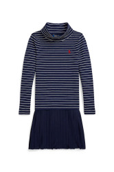 Dětské šaty s bavlnou Polo Ralph Lauren tmavomodrá barva, mini, 312980676001