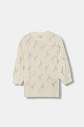 Dětské šaty s příměsí vlny Guess béžová barva, mini, K5BK15 Z0870