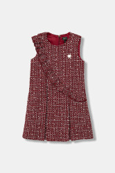 Dětské šaty s příměsí vlny Guess vínová barva, mini, K5BK04 WGXO0