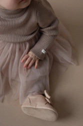 Dětské šaty s vlnou Donsje Lotus Dress béžová barva, mini, 4043900