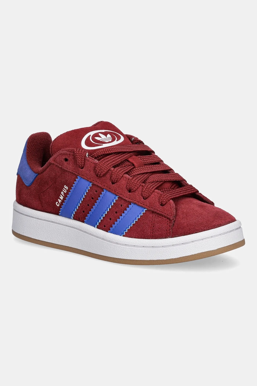 Dětské semišové tenisky adidas Originals CAMPUS 00s vínová barva, JP7978