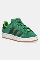 Dětské semišové tenisky adidas Originals CAMPUS 00s zelená barva, JS3778