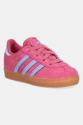 Dětské semišové tenisky adidas Originals GAZELLE růžová barva, JR5938