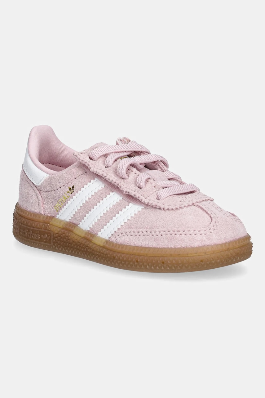 Dětské semišové tenisky adidas Originals HANDBALL SPEZIAL růžová barva, JR2106