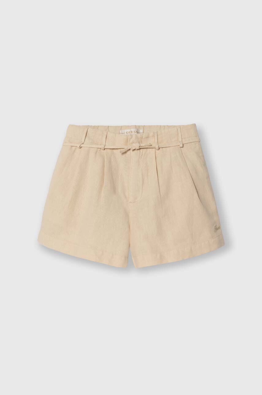 Dětské šortky s příměsí lnu Guess