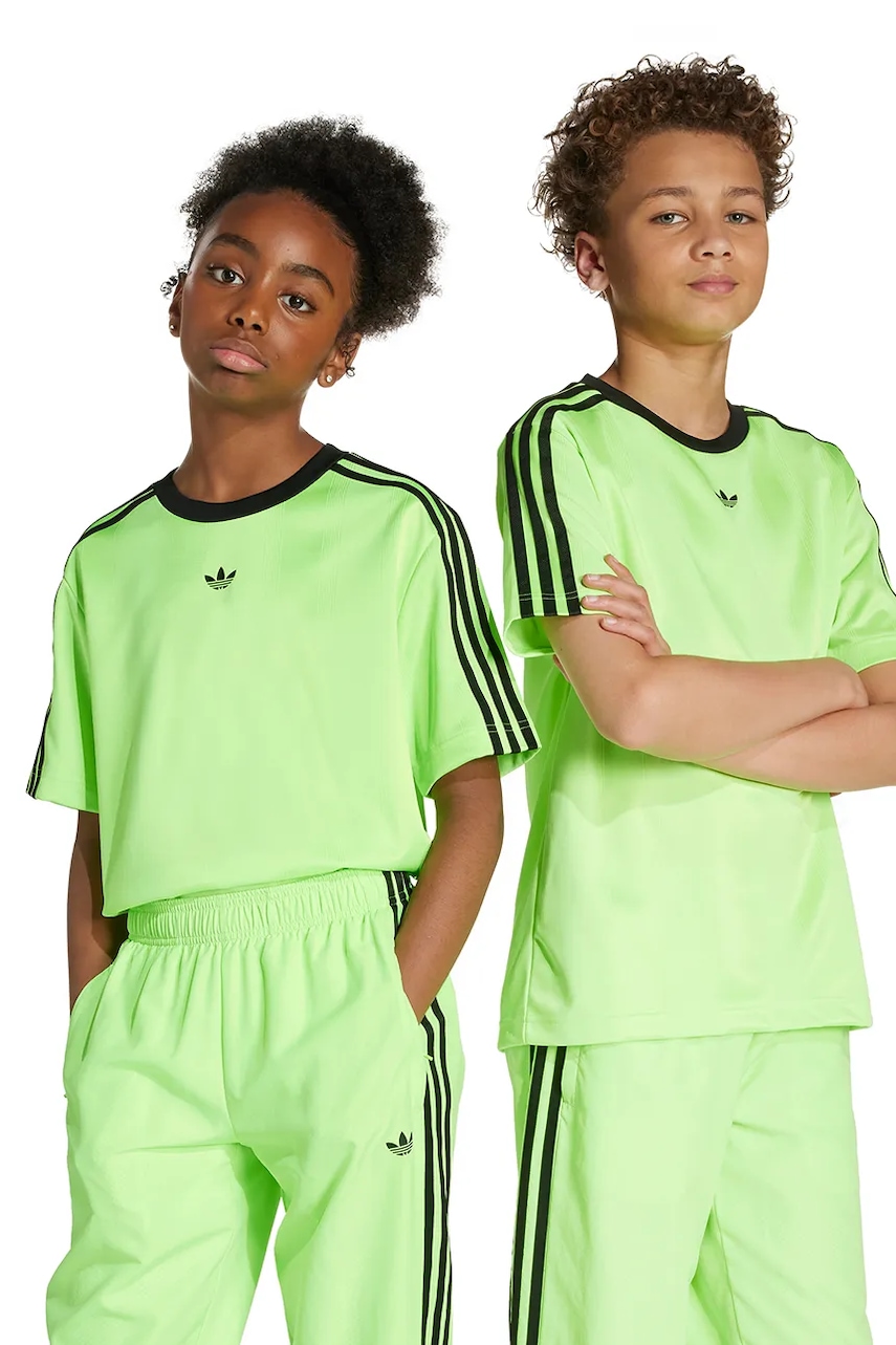 Dětské tričko adidas Originals zelená barva, s aplikací, JV8656