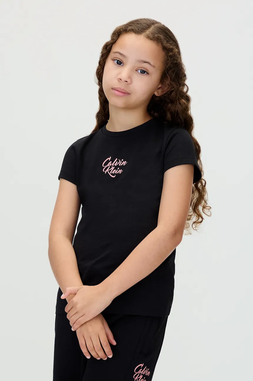 Dětské tričko Calvin Klein Jeans černá barva, IG0IG03035