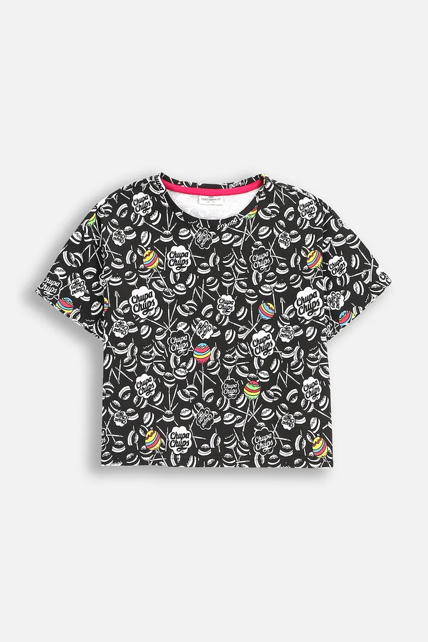 Dětské tričko Coccodrillo černá barva, LICENCE GIRL