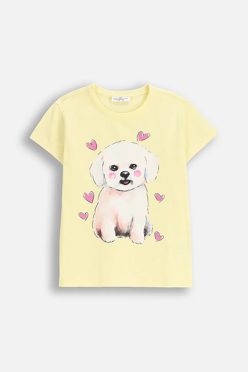 Dětské tričko Coccodrillo žlutá barva, EVERYDAY GIRL A