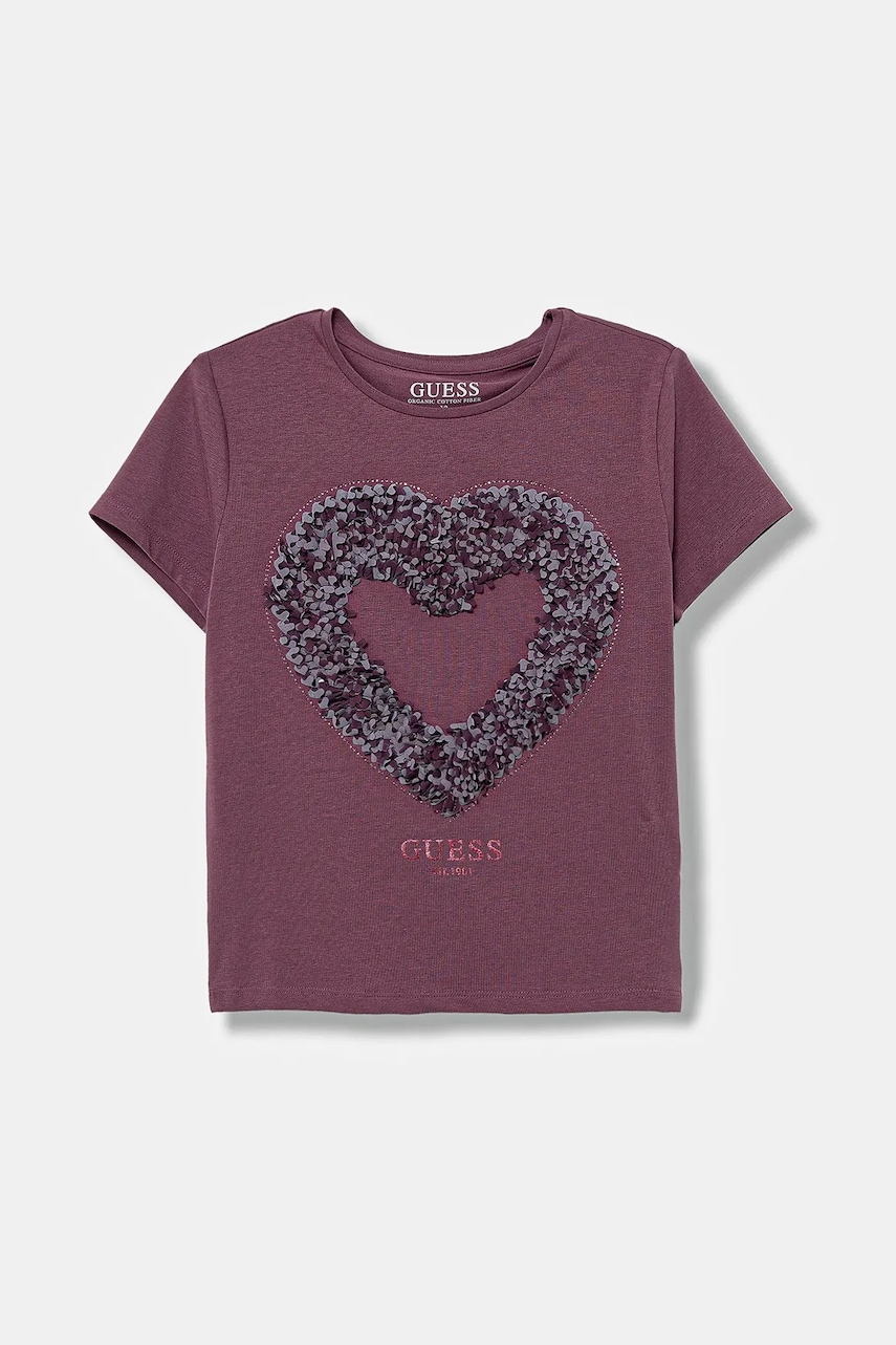 Dětské tričko Guess fialová barva, J5BI36 J1314