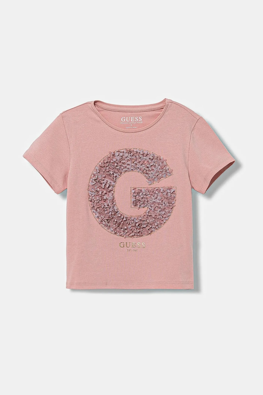 Dětské tričko Guess růžová barva, J5BI36 J1314