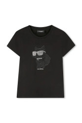 Dětské tričko Karl Lagerfeld černá barva, Z30945