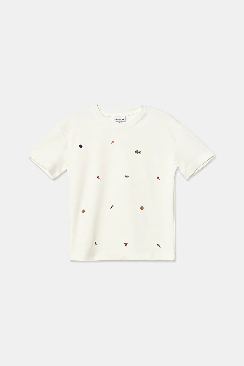 Dětské tričko Lacoste béžová barva, s aplikací, TJ2602