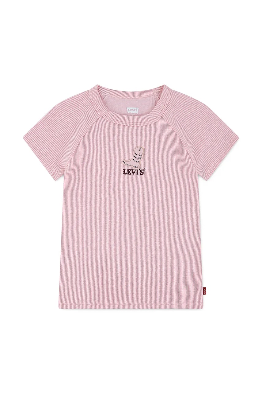 Dětské tričko Levi's COLOR BLOCK RAGLAN TOP růžová barva, 4EN517