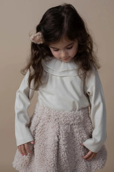 Dětské tričko s dlouhým rukávem Donsje Florentien Top béžová barva, 4105400